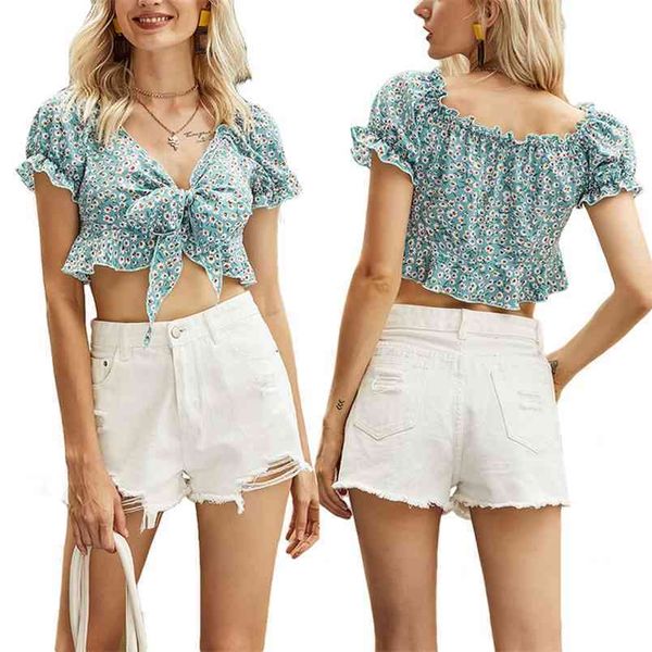 women t-shirt floral print summer slim fit butterfly short sleeve deep v-neck lace-up ruffles holiday 210522, White
women t-shirt floral print summer slim fit butterfly short sleeve deep v-neck lace-up ruffles holiday 210522, White