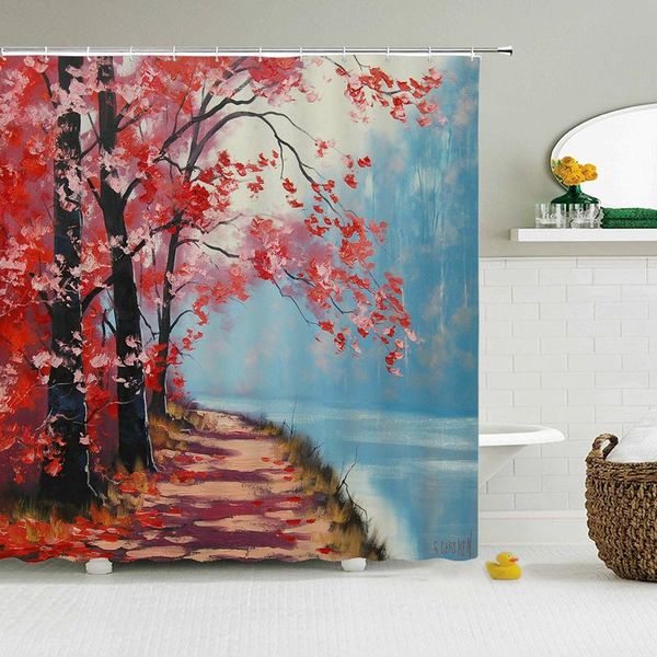 shower curtains colorful tree landscape deco for bathroom waterproof polyester curtain with hooks 180*180cm
shower curtains colorful tree landscape deco for bathroom waterproof polyester curtain with hooks 180*180cm