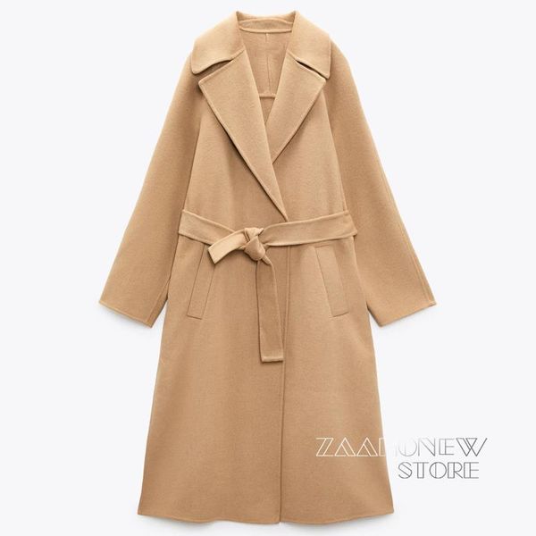 women's wool & blends zaaho 2022 women autumn winter vintage woolen coat casual with belt pockets outwear female warm long overcoat lad, Black
women's wool & blends zaaho 2022 women autumn winter vintage woolen coat casual with belt pockets outwear female warm long overcoat lad, Black