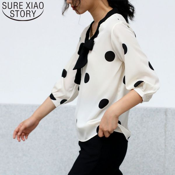 female for ladies chiffon blouse shirts white v-neck bow short polka dot puff sleeve blusas 5256 50 210415
female for ladies chiffon blouse shirts white v-neck bow short polka dot puff sleeve blusas 5256 50 210415