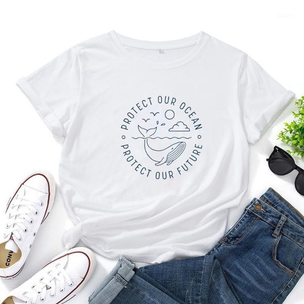 women's t-shirt protect our ocean graphic t shirts women cotton o-neck loose shortsleeved tshirt fashion casual summer camisetas mujer, White
women's t-shirt protect our ocean graphic t shirts women cotton o-neck loose shortsleeved tshirt fashion casual summer camisetas mujer, White