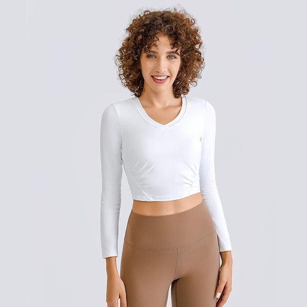 yoga outfit v neck naked feel workout shirts women padded fitness sport cropped long sleeve with built in bra
yoga outfit v neck naked feel workout shirts women padded fitness sport cropped long sleeve with built in bra