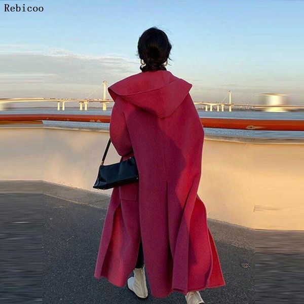 women's wool & blends autumn and winter double-faced temperament cashmere coat long woolen jacket clothing, Black
women's wool & blends autumn and winter double-faced temperament cashmere coat long woolen jacket clothing, Black