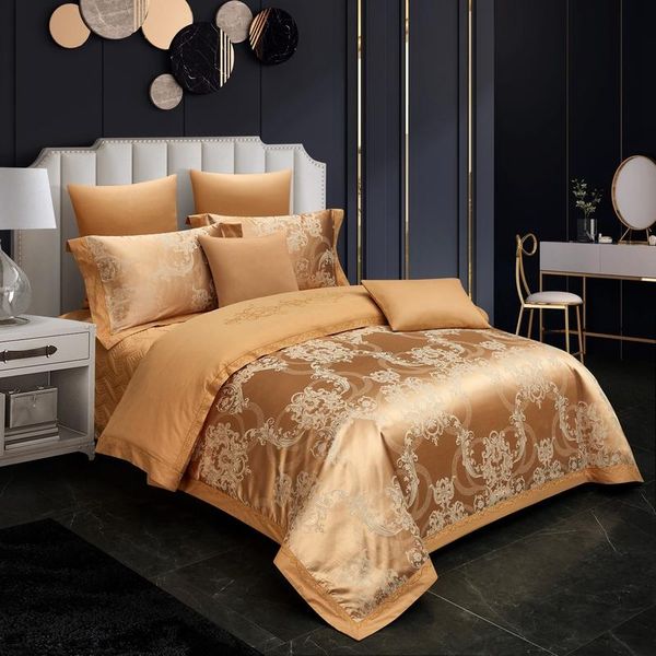 bedding sets luxury golden yellow jacquard satin bedspread cotton set duvet cover bed linen pillowcases home textile king queeen
bedding sets luxury golden yellow jacquard satin bedspread cotton set duvet cover bed linen pillowcases home textile king queeen