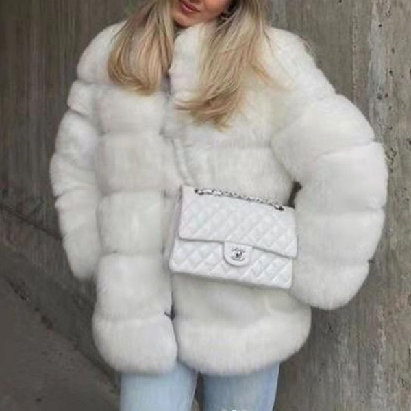 women's fur & faux fashion winter o neck solid coats women elegant long sleeve jackets casual loose ladies, Black
women's fur & faux fashion winter o neck solid coats women elegant long sleeve jackets casual loose ladies, Black