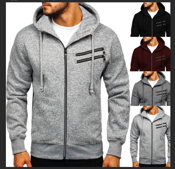 new men's fce cardigan hooded sweater in autumn and winter of 2019, Black