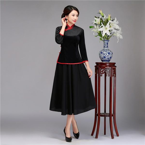 black vintage chinese lady blouse skirt sets women's shirt mandarin collar 2pc clothing summer cheongsam qipao dress -xxxl two piece, White
black vintage chinese lady blouse skirt sets women's shirt mandarin collar 2pc clothing summer cheongsam qipao dress -xxxl two piece, White