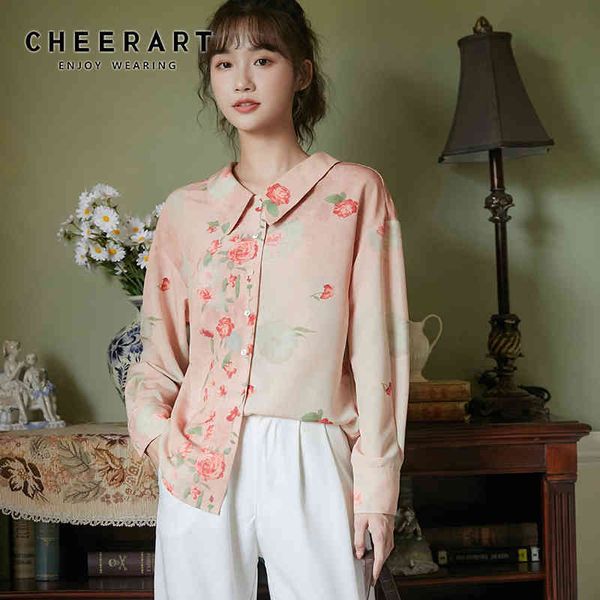 peter pan collar pink floral print long sleeve and blouse women button up shirt casual korean fall clothes 210427, White
peter pan collar pink floral print long sleeve and blouse women button up shirt casual korean fall clothes 210427, White