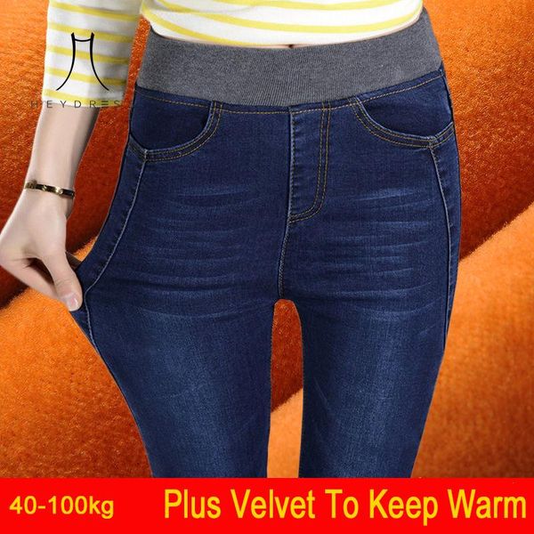 women's jeans heydress winter high-waisted women denim pants elastic waist large size lady thick skinny female vintage warm pencil, Blue
women's jeans heydress winter high-waisted women denim pants elastic waist large size lady thick skinny female vintage warm pencil, Blue