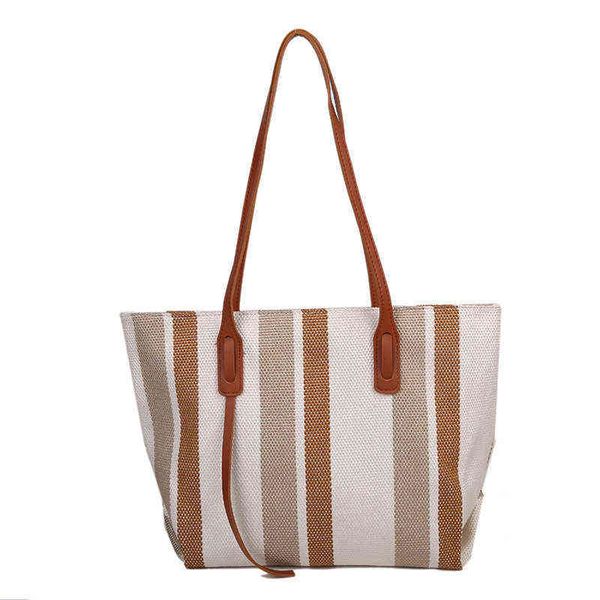 shopping bags new large handbag super practical canvas women shoulder fashion striped tote bag purses for ladies simple shopper 220307
shopping bags new large handbag super practical canvas women shoulder fashion striped tote bag purses for ladies simple shopper 220307