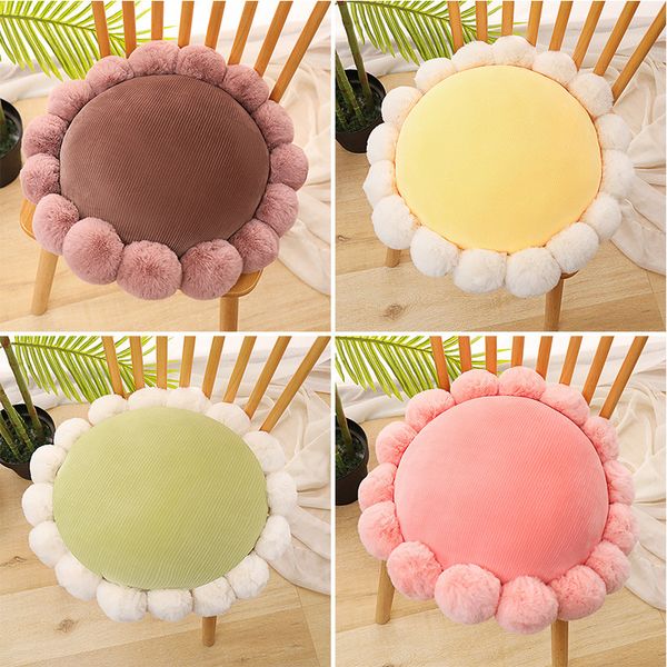 45cm stuffed round cushion white balls sunflower plush pillow soft down cotton filled seat cushion for bed floor decoration
45cm stuffed round cushion white balls sunflower plush pillow soft down cotton filled seat cushion for bed floor decoration
