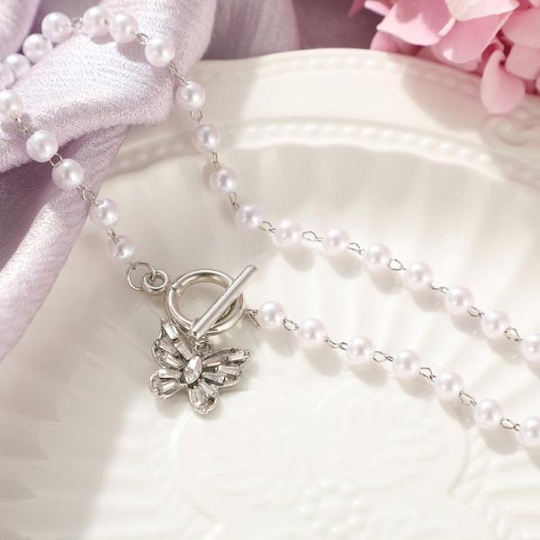 pendant necklaces pearl bead chain butterfly necklace for women fashion short choker neck colar jewelry party gift, Silver
pendant necklaces pearl bead chain butterfly necklace for women fashion short choker neck colar jewelry party gift, Silver