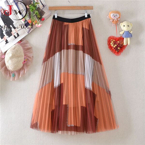 retro lace mesh women pleated midi skirt spring summer korean elastic waist elegant office ladies skirts saias jupe 210510, Black
retro lace mesh women pleated midi skirt spring summer korean elastic waist elegant office ladies skirts saias jupe 210510, Black