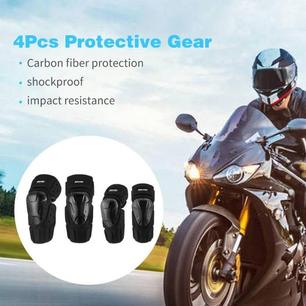 motorcycle armor anti-fall rider knee pads elbow breathable carbon fiber protective gear riding 4-piece set