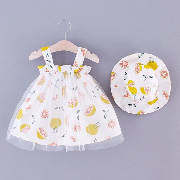 girl's dresses summer baby girls dress bow strap cute lemon printing lace sling gauze dress+fashion hat toddler clothing 2pcs kids outf, Red;yellow
girl's dresses summer baby girls dress bow strap cute lemon printing lace sling gauze dress+fashion hat toddler clothing 2pcs kids outf, Red;yellow