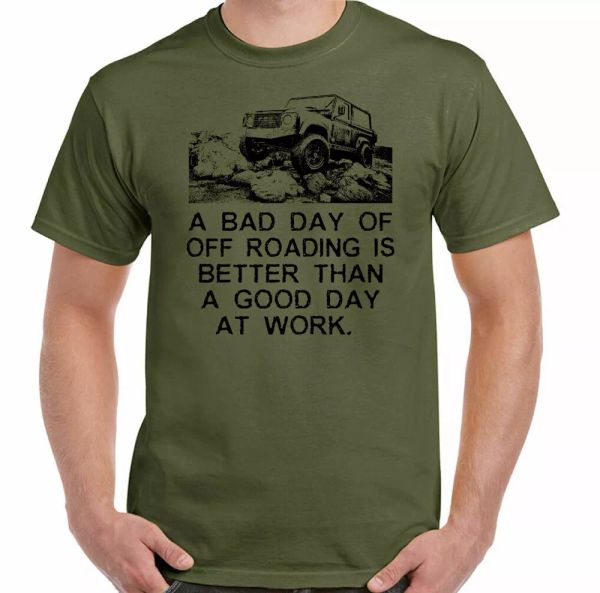 a bad day on-roading mens funny 4x4 t-shirt 90 110 svx, White;black