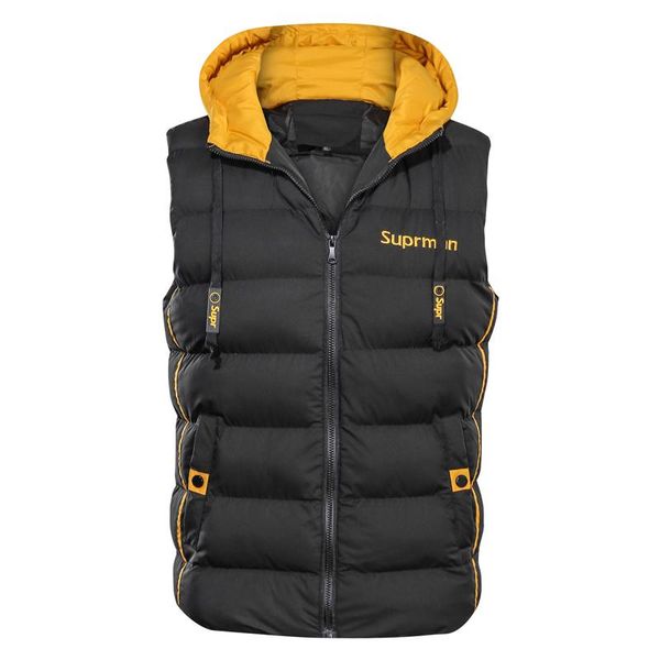 men's vests autumn winter brand men sleeveless jacket vest male slim mens windproof warm waistcoat casual gilet hooded hat, Black;white
men's vests autumn winter brand men sleeveless jacket vest male slim mens windproof warm waistcoat casual gilet hooded hat, Black;white