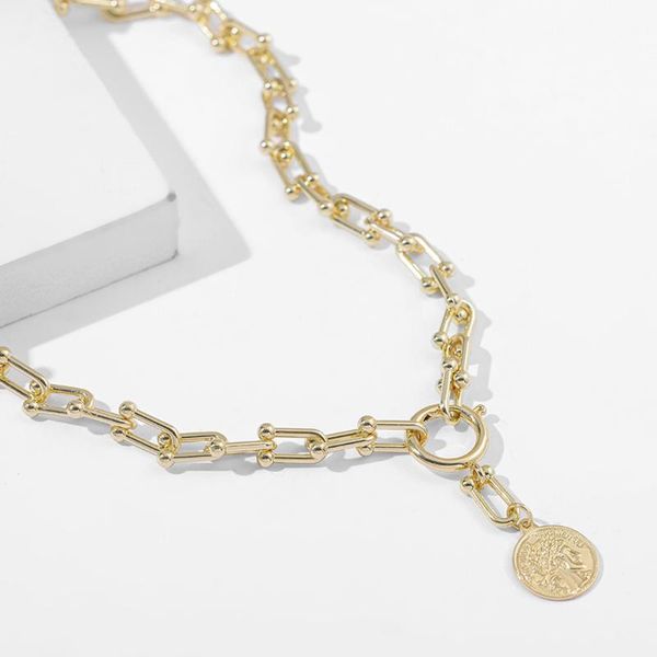 pendant necklaces fashion gold portrait coin necklace for women punk geometric round chunky thick chain choker gothtic jewelry, Silver
pendant necklaces fashion gold portrait coin necklace for women punk geometric round chunky thick chain choker gothtic jewelry, Silver