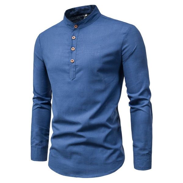 men's casual shirts solid color stand-up collar shirt spring and autumn cotton linen long sleeves blouse, White;black
men's casual shirts solid color stand-up collar shirt spring and autumn cotton linen long sleeves blouse, White;black