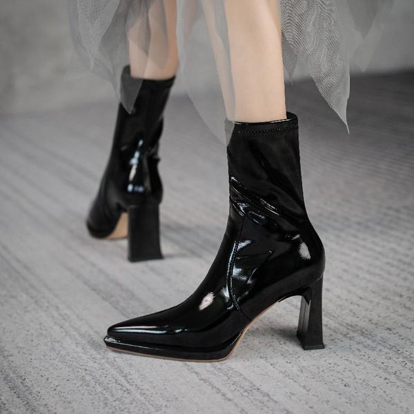 boots classic side zipper ankle for women 2021 autumn winter genuine leather shoes woman party lady retro, Black
boots classic side zipper ankle for women 2021 autumn winter genuine leather shoes woman party lady retro, Black
