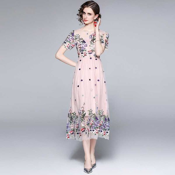 summer fashion runway midi dres's short sleeve mesh floral embroidery lace vestidos 210531, Black;gray
summer fashion runway midi dres's short sleeve mesh floral embroidery lace vestidos 210531, Black;gray