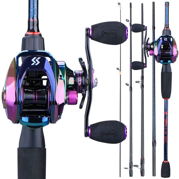sougayilang 1.8m -2.4m baitcsting fishing combo portable 5 section carbon fiber rod and 9+1bb high speed 6.3:1 gear ratio reel 
sougayilang 1.8m -2.4m baitcsting fishing combo portable 5 section carbon fiber rod and 9+1bb high speed 6.3:1 gear ratio reel