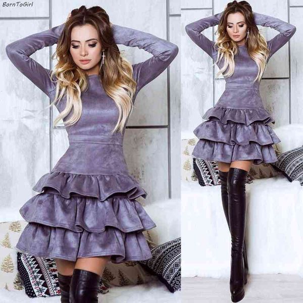 borntogirl spring autumn winter elastic high waist suede dress women vintage long sleeve black brown dress robe femme 210401, Black;gray
borntogirl spring autumn winter elastic high waist suede dress women vintage long sleeve black brown dress robe femme 210401, Black;gray