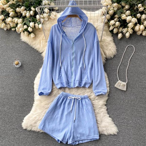 women's tracksuits singreiny women autumn korean casual set long sleeve hooded zipper outerwear+high waist wide leg shorts two piece su, Gray
women's tracksuits singreiny women autumn korean casual set long sleeve hooded zipper outerwear+high waist wide leg shorts two piece su, Gray
