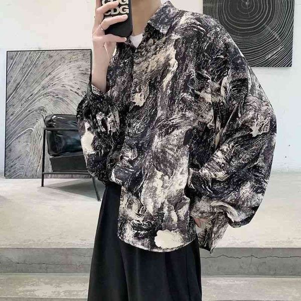 men's casual shirts spring and summer flower fashion printing retro men streetwear korean loose long-sleeved mens 2y11, White;black
men's casual shirts spring and summer flower fashion printing retro men streetwear korean loose long-sleeved mens 2y11, White;black