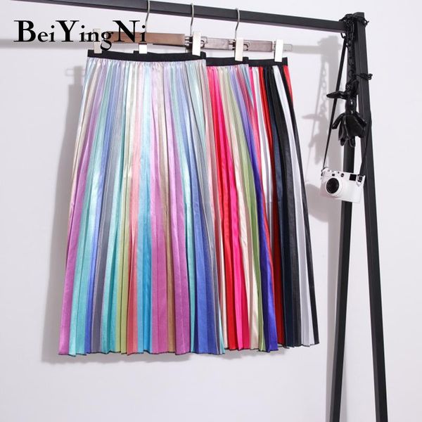 skirts beiyingni women rainbow striped high street european style quality 2021 korean skirt pleated chic saia faldas, Black
skirts beiyingni women rainbow striped high street european style quality 2021 korean skirt pleated chic saia faldas, Black