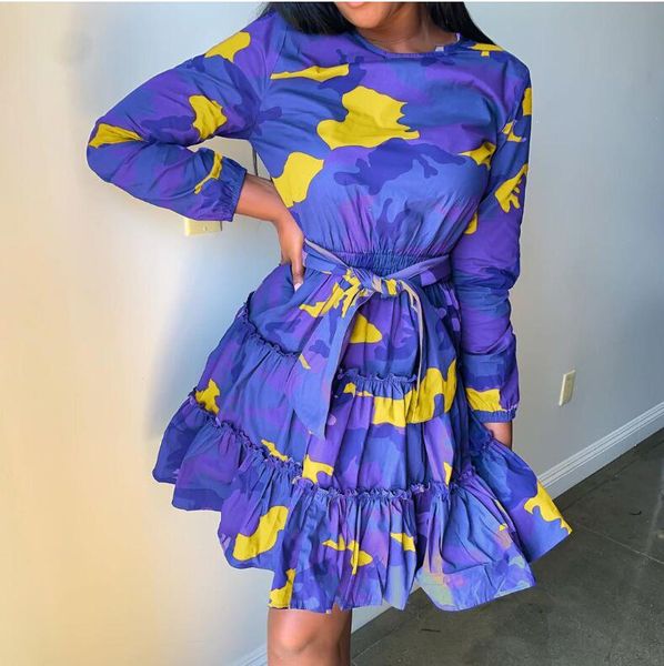 casual dresses autumn camouflage printing ruffles short dress with sash girls women long sleeves o neck a line mini army, Black;gray
casual dresses autumn camouflage printing ruffles short dress with sash girls women long sleeves o neck a line mini army, Black;gray