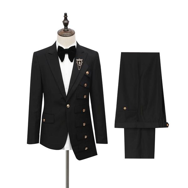 men's suits & blazers 2021 arrival groomsmen 2 pieces set black lapel groom tuxedos burgundy brand men wedding man blazer jacket+pants, White;black
men's suits & blazers 2021 arrival groomsmen 2 pieces set black lapel groom tuxedos burgundy brand men wedding man blazer jacket+pants, White;black