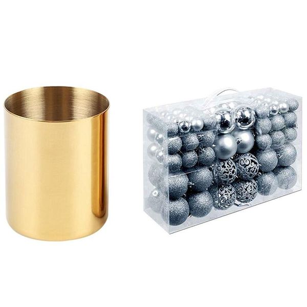 party decoration 1 pcs gold flower vase pen holder deskstorage container & 100 christmas ball box
party decoration 1 pcs gold flower vase pen holder deskstorage container & 100 christmas ball box