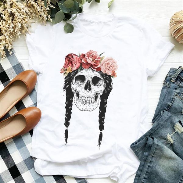 funny floral flower skull womens t shirt print short sleeve o neck loose ladies summer causal tee, White
funny floral flower skull womens t shirt print short sleeve o neck loose ladies summer causal tee, White