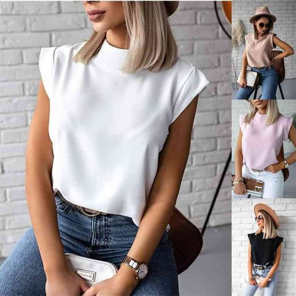 summer women's fashion patchwork short sleeve solid color elegant office t-shirt 210708, White
summer women's fashion patchwork short sleeve solid color elegant office t-shirt 210708, White