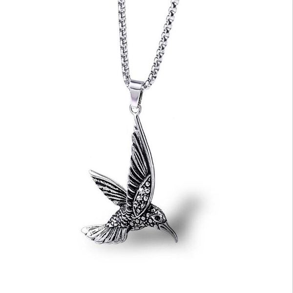 pendant necklaces men's stainless steel woodpecker necklace spreading birds personality punk trend titanium chain, Silver
pendant necklaces men's stainless steel woodpecker necklace spreading birds personality punk trend titanium chain, Silver