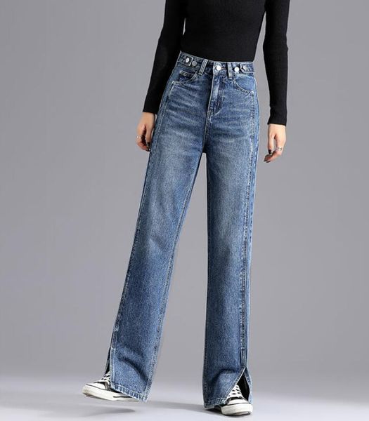 women's jeans women vintage high waist wide leg denim pants loose fashion harajuku womens chic casual split fork trousers woman w241, Blue
women's jeans women vintage high waist wide leg denim pants loose fashion harajuku womens chic casual split fork trousers woman w241, Blue
