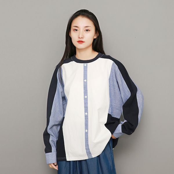 johnature women patchwork pullover shirts korean style cotton spring o-neck long sleeve casual women cloths loose 210521, White
johnature women patchwork pullover shirts korean style cotton spring o-neck long sleeve casual women cloths loose 210521, White