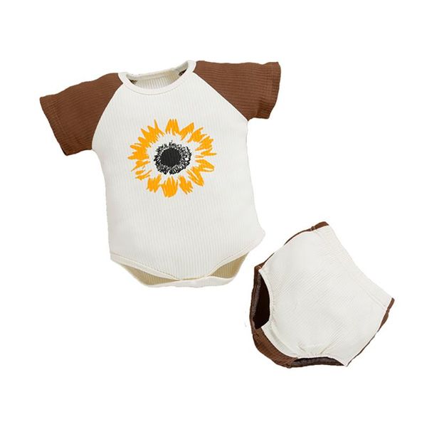 clothing sets fashion infant baby girls boys outfit summer breathable sunflower printing short sleeve round collar romper + casual shorts 2p, White
clothing sets fashion infant baby girls boys outfit summer breathable sunflower printing short sleeve round collar romper + casual shorts 2p, White