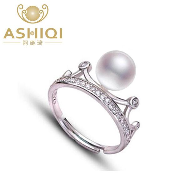 cluster rings ashiqi genuine 925 sterling silver crown ring natural freshwater pearl for women resizable engagement jewelry, Golden;silver
cluster rings ashiqi genuine 925 sterling silver crown ring natural freshwater pearl for women resizable engagement jewelry, Golden;silver