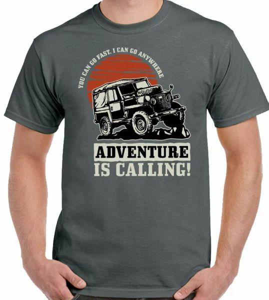 4x4 men t-shirt Funny off road svx rover Adventure is calling, White;black