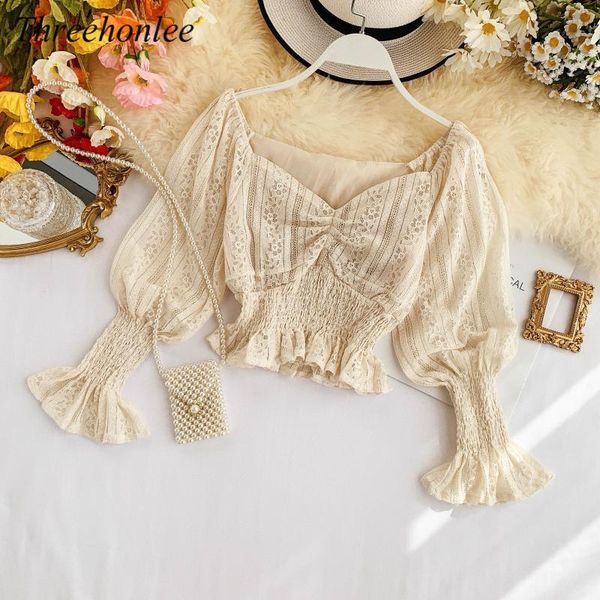 women's blouses & shirts korean sweet women crop blouse 2021 summer chic v neck flare sleeve lace ruffle short female ins fashion gothi, White
women's blouses & shirts korean sweet women crop blouse 2021 summer chic v neck flare sleeve lace ruffle short female ins fashion gothi, White