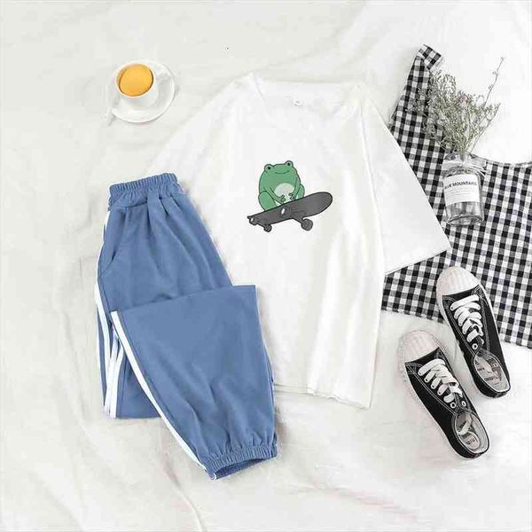 sweatpants set tracksuit casual for women kawaii cute frog sweatpants trousers outfits t shirt fashion pullover suits, White
sweatpants set tracksuit casual for women kawaii cute frog sweatpants trousers outfits t shirt fashion pullover suits, White
