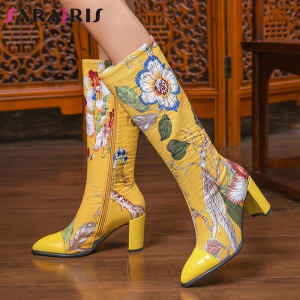 boots sarairis big size 33-43 female embroider print genuine leather women pointed toe thick high heels shoes woman, Black
boots sarairis big size 33-43 female embroider print genuine leather women pointed toe thick high heels shoes woman, Black