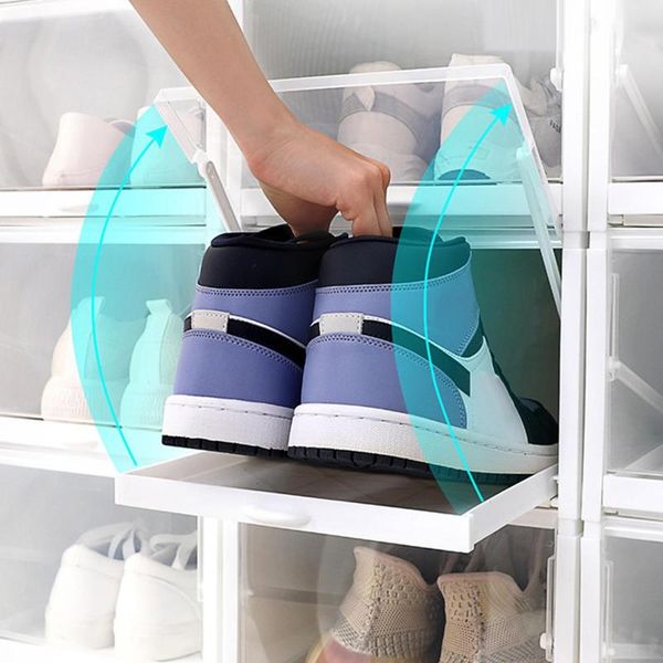 flip-open push-pull shoes box rack plastic foldable shoe organizer stackable storage drawer boxes for sports clothing & wardrobe
flip-open push-pull shoes box rack plastic foldable shoe organizer stackable storage drawer boxes for sports clothing & wardrobe