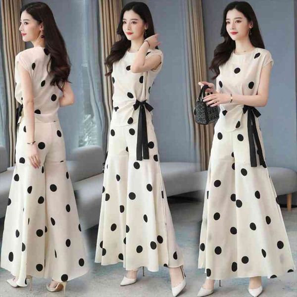 summer suit clothing chiffon womens pants wide leg skirt polka dot sweetshirts sport female foreign two piece sets, White
summer suit clothing chiffon womens pants wide leg skirt polka dot sweetshirts sport female foreign two piece sets, White