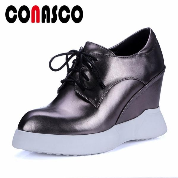 dress shoes conasco fashion women basic pumps genuine leather spring autumn wedges heels woman casual cross-tied office lady, Black
dress shoes conasco fashion women basic pumps genuine leather spring autumn wedges heels woman casual cross-tied office lady, Black