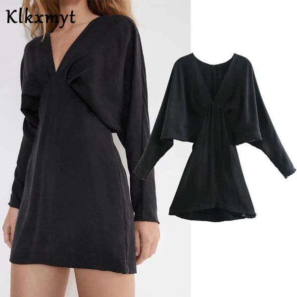 klkxmyt za dress women elegant fashion mini vintage v neck long sleeve female es veatidos mujer 210527, Black;gray
klkxmyt za dress women elegant fashion mini vintage v neck long sleeve female es veatidos mujer 210527, Black;gray
