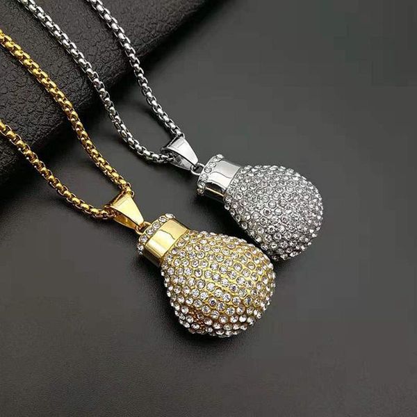 pendant necklaces hip hop rock full rhinestones bling out stainless steel boxing gloves pendants for men rapper jewerly gold color, Silver
pendant necklaces hip hop rock full rhinestones bling out stainless steel boxing gloves pendants for men rapper jewerly gold color, Silver
