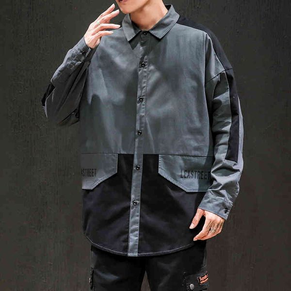 men's casual shirts color matching shirt male harajuku style bf early autumn loose coat plus fat large size leisure hip hop korean vers, White;black
men's casual shirts color matching shirt male harajuku style bf early autumn loose coat plus fat large size leisure hip hop korean vers, White;black